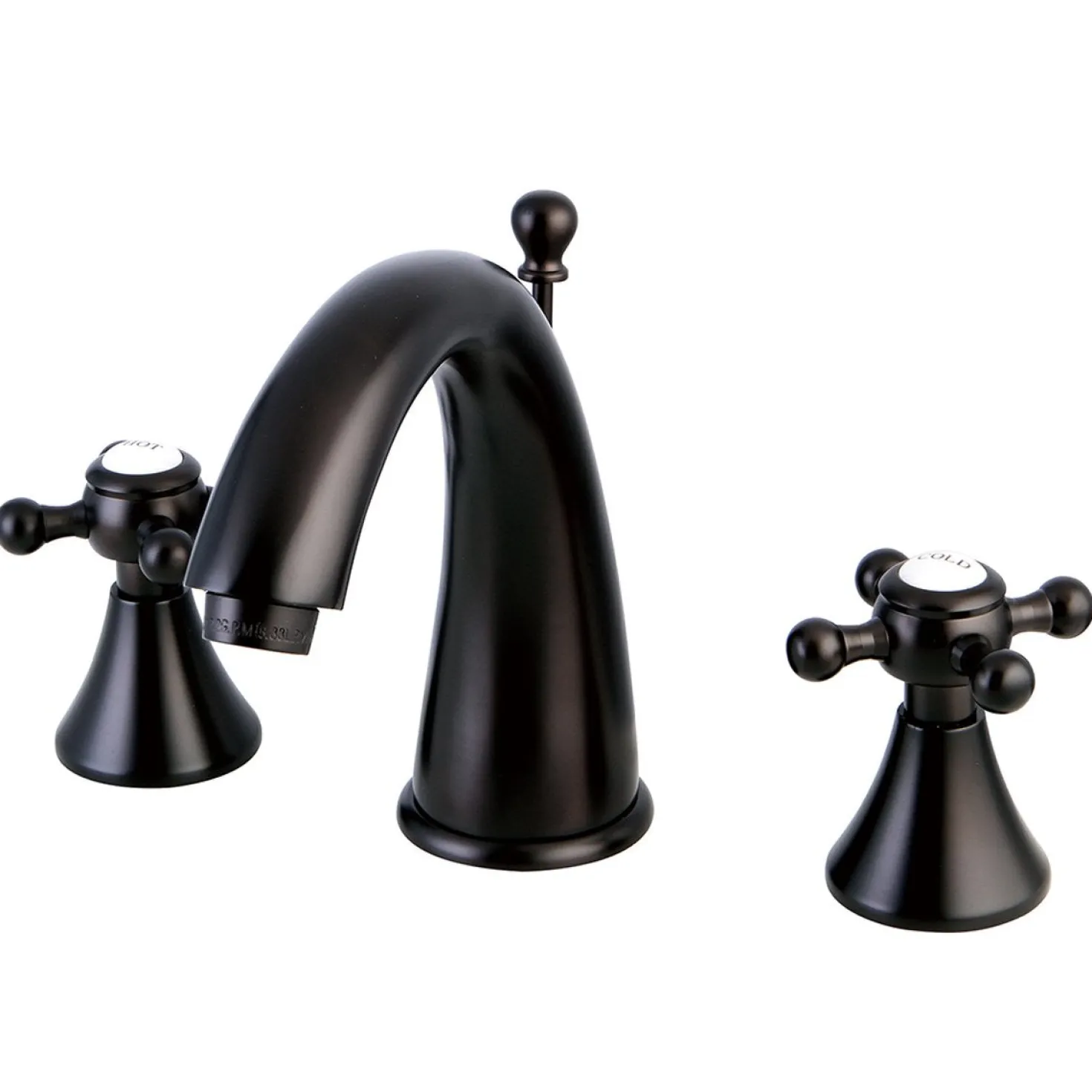 Kingston Brass English Country 8" to 16" Widespread Two Handle Lavatory Faucet with Brass Pop-up