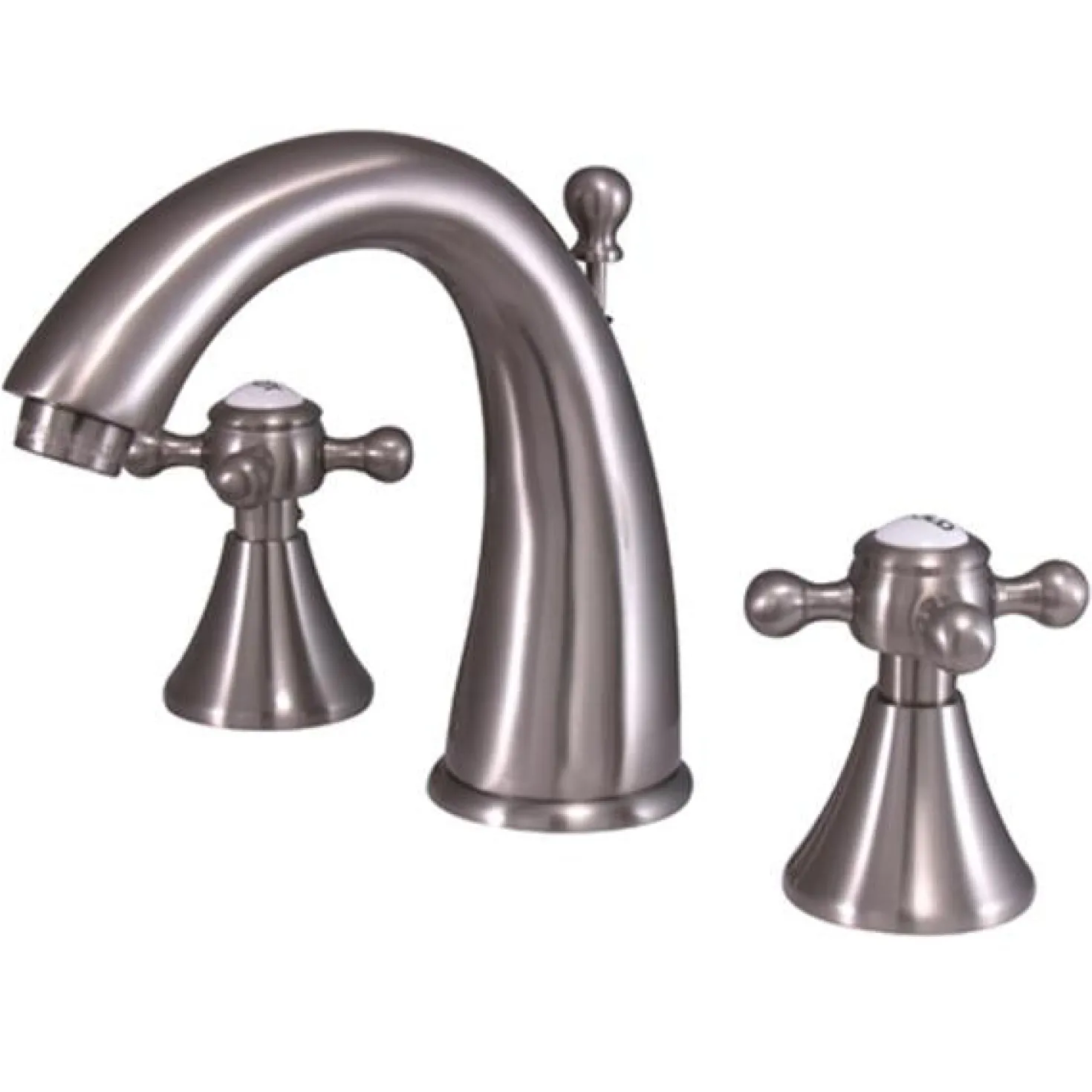 Kingston Brass English Country 8" to 16" Widespread Two Handle Lavatory Faucet with Brass Pop-up