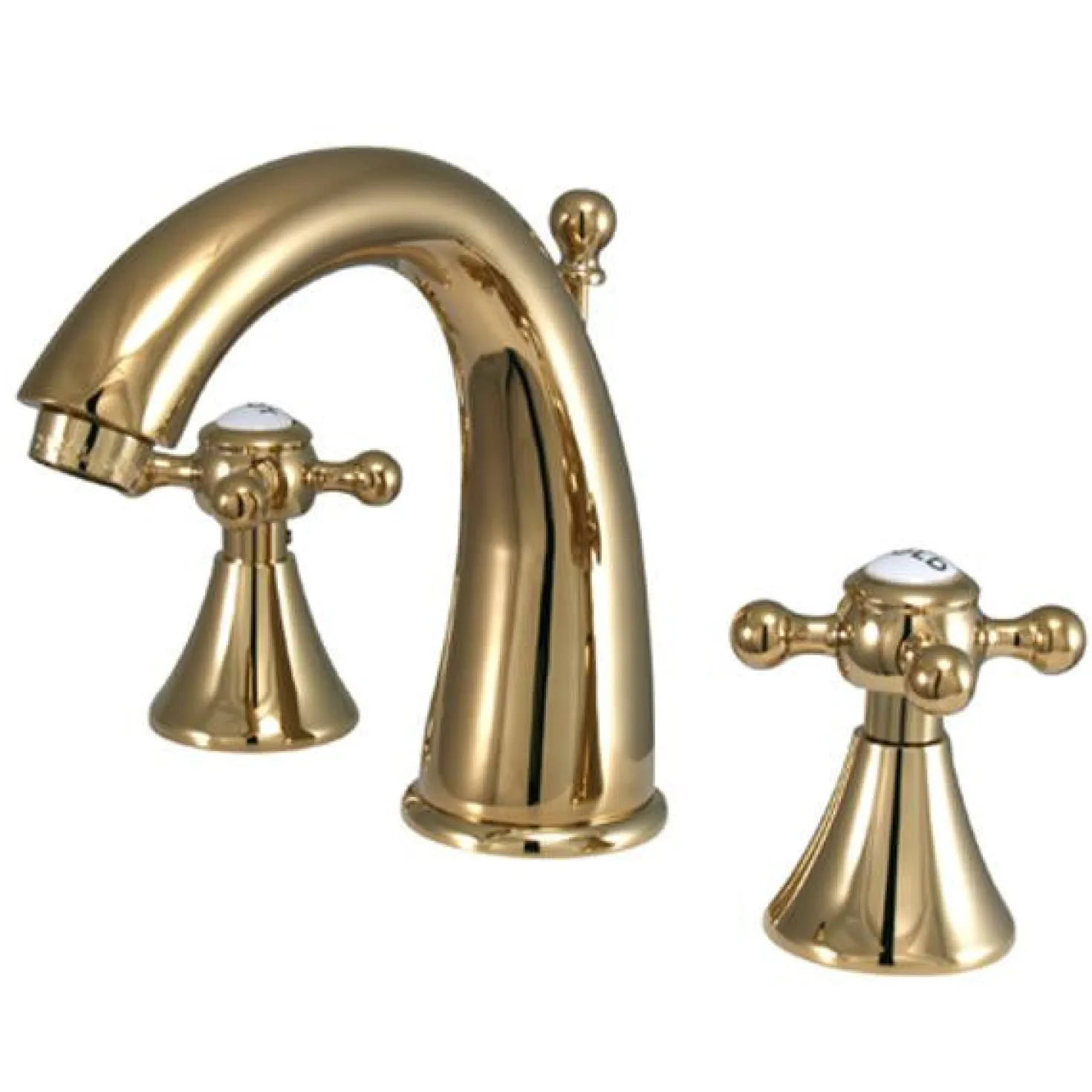 Kingston Brass English Country 8" to 16" Widespread Two Handle Lavatory Faucet with Brass Pop-up