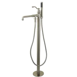 Kingston Brass English Country Single Handle Freestanding Roman Tub Filler with Hand Shower