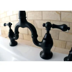 Kingston Brass English Country Kitchen Bridge Faucet with Brass Sprayer
