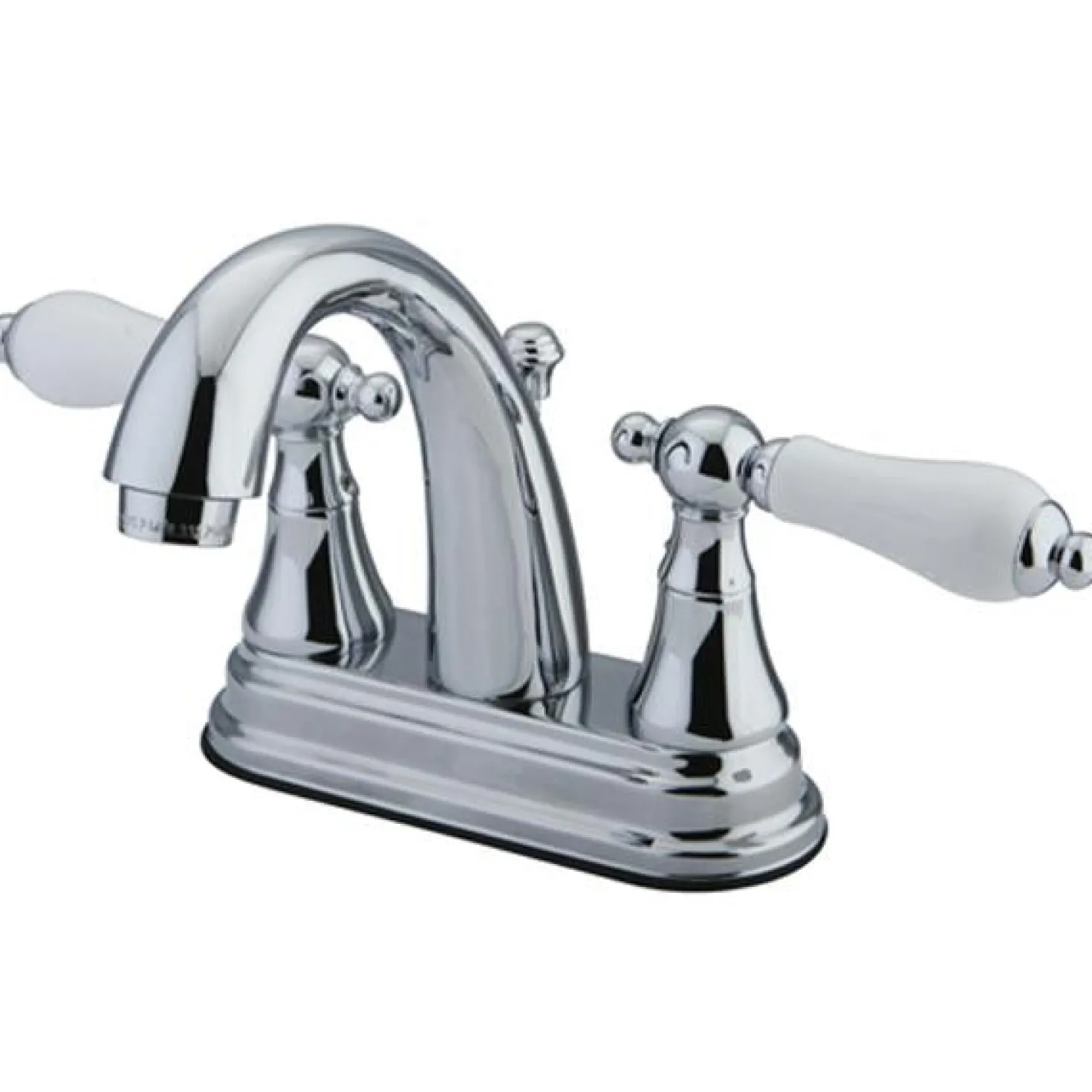 Kingston Brass English Vintage 4" Centerset Two Handle Lavatory Faucet with Brass Pop-up Drain