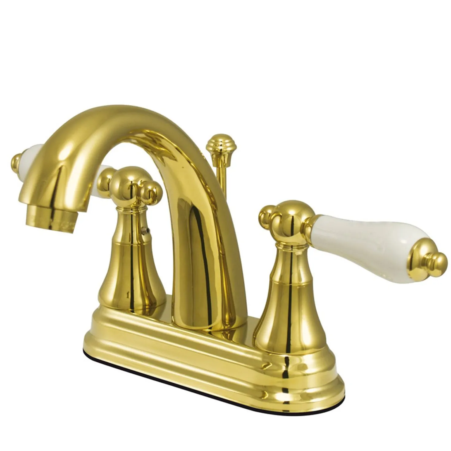 Kingston Brass English Vintage 4" Centerset Two Handle Lavatory Faucet with Brass Pop-up Drain
