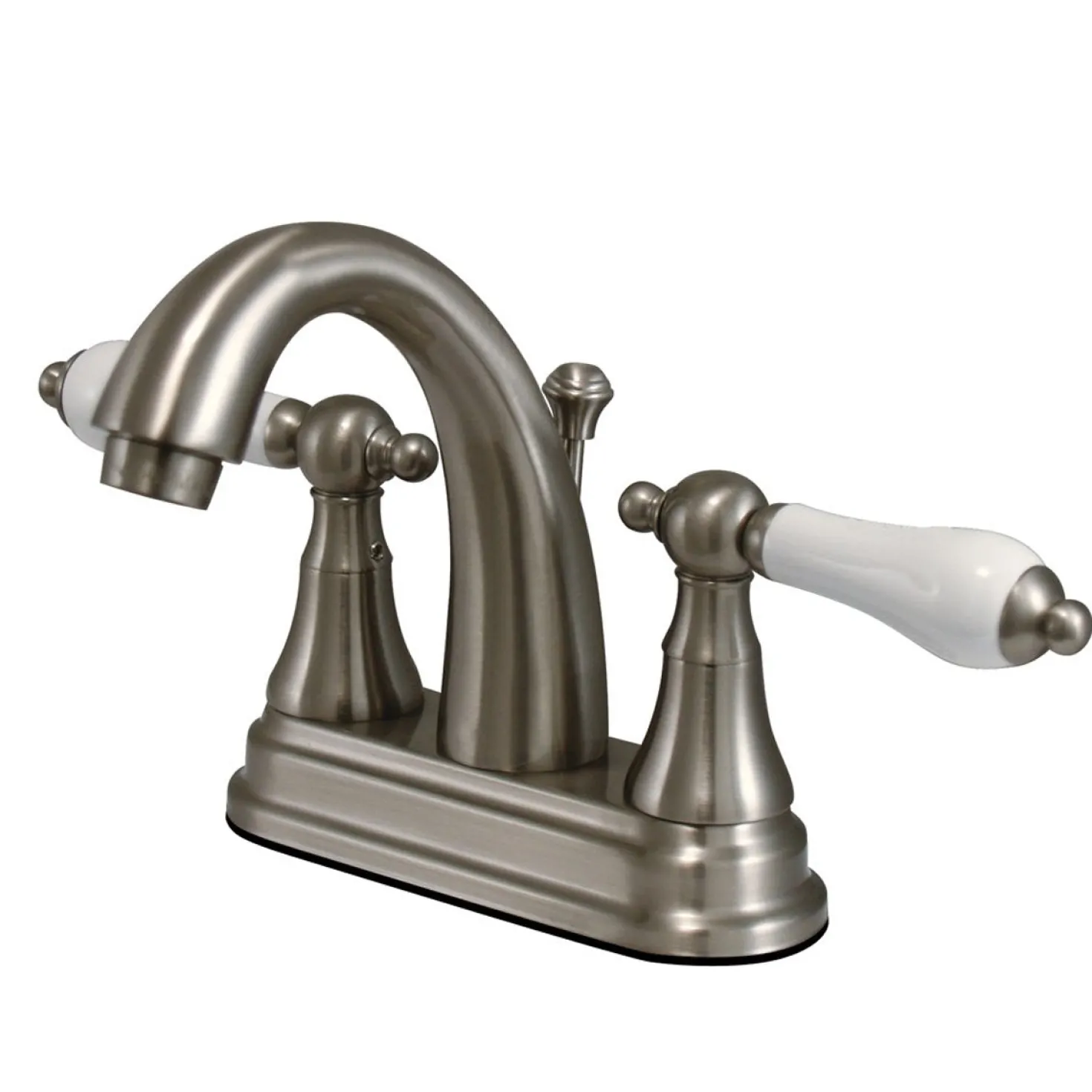 Kingston Brass English Vintage 4" Centerset Two Handle Lavatory Faucet with Brass Pop-up Drain