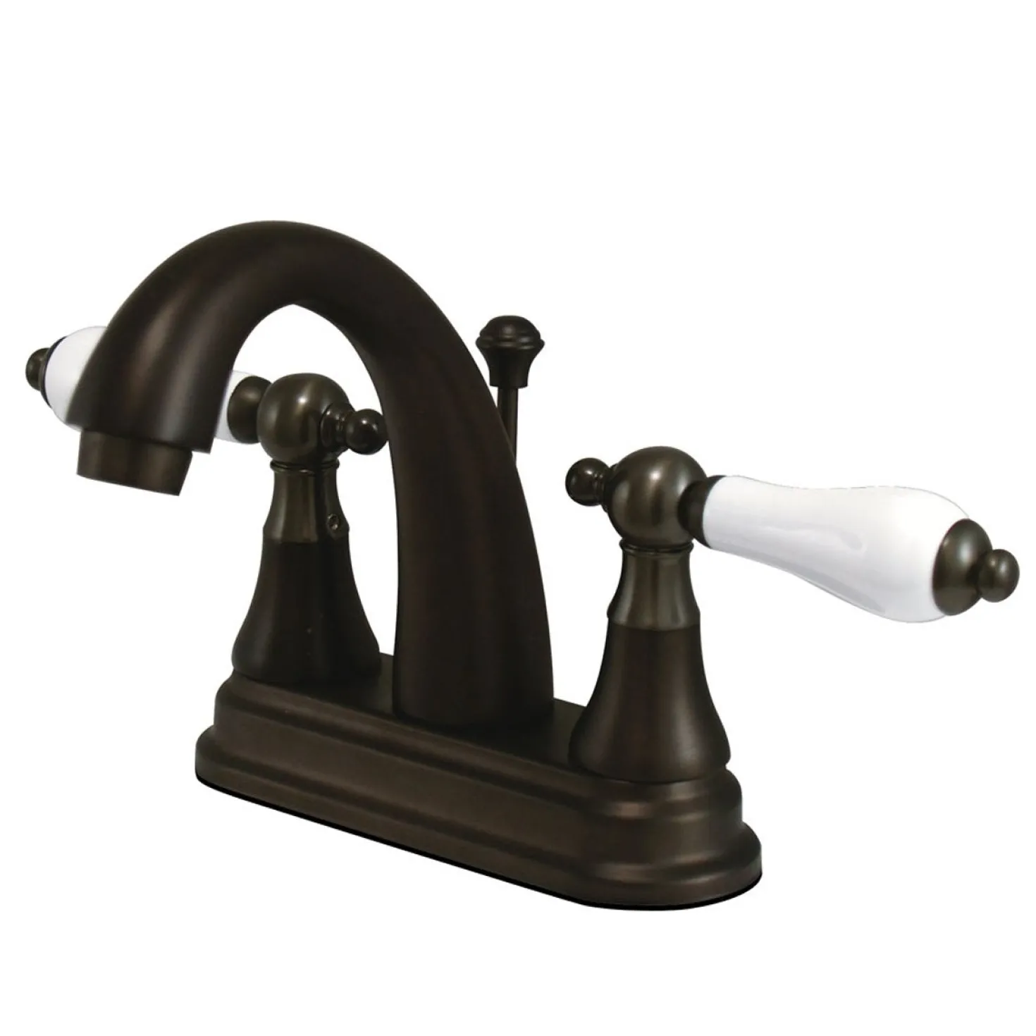 Kingston Brass English Vintage 4" Centerset Two Handle Lavatory Faucet with Brass Pop-up Drain