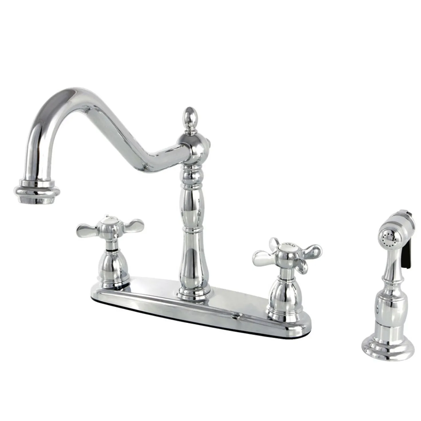 Kingston Brass Essex 8" Centerset Kitchen Faucet with Brass Sprayer