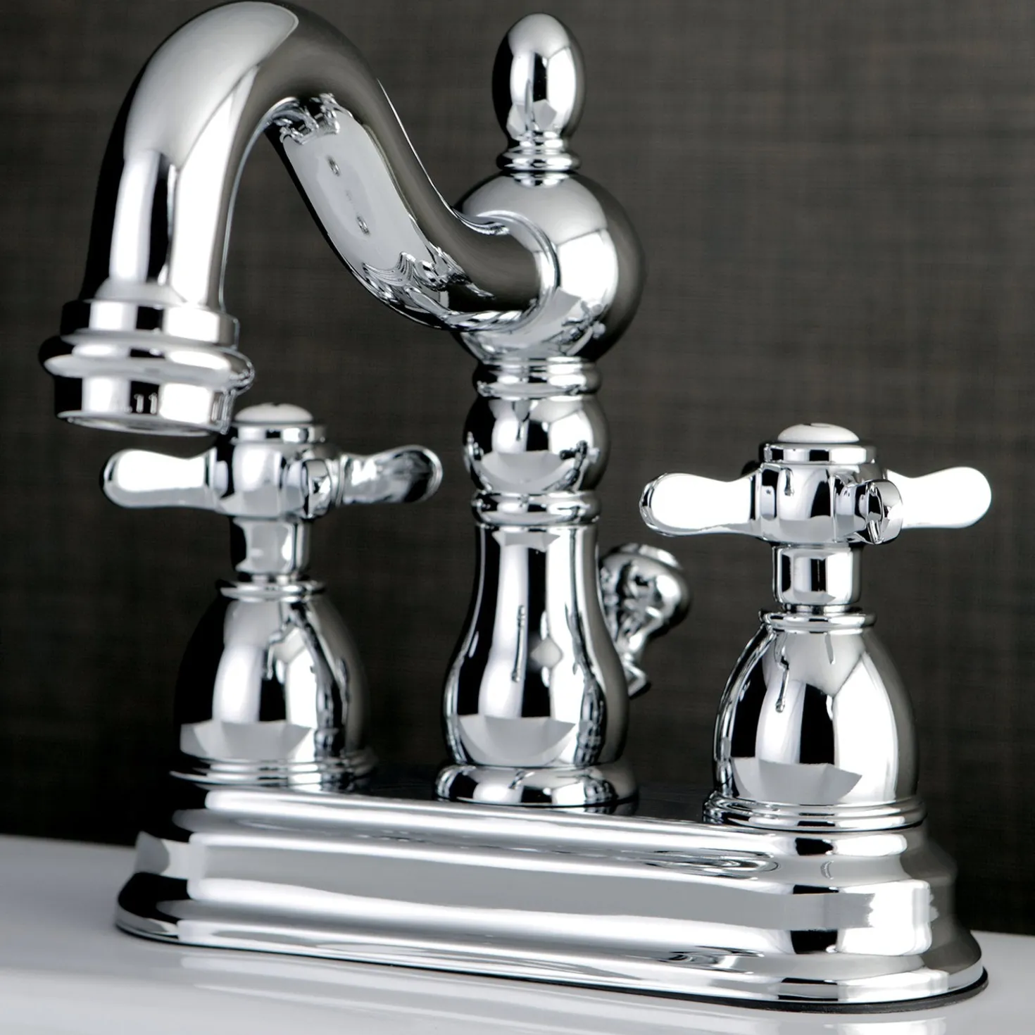 Kingston Brass Essex 4" Centerset Lavatory Faucet with Brass Pop-up