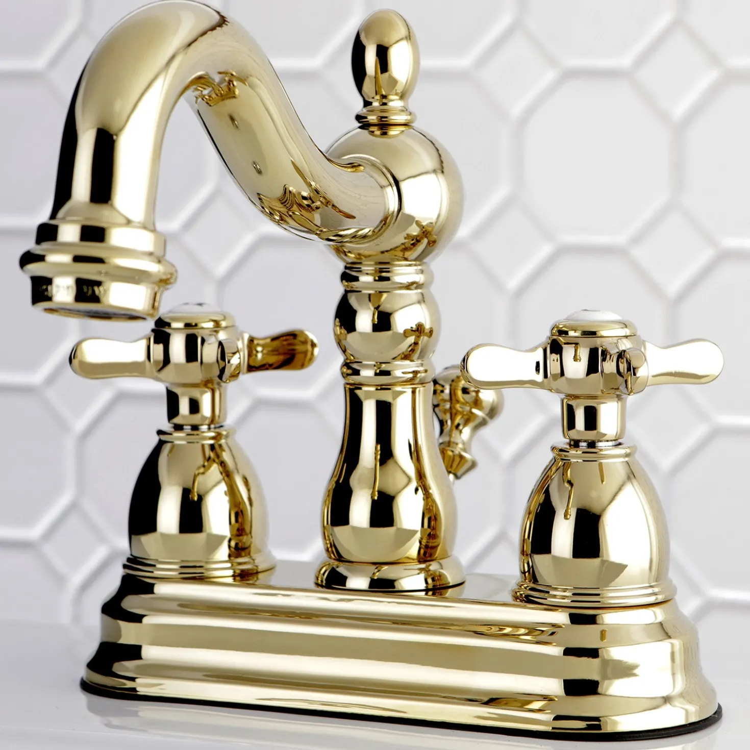 Kingston Brass Essex 4" Centerset Lavatory Faucet with Brass Pop-up