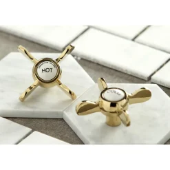 Kingston Brass Essex 6" Centers Deck Mount Clawfoot Tub Filler with Hand Shower