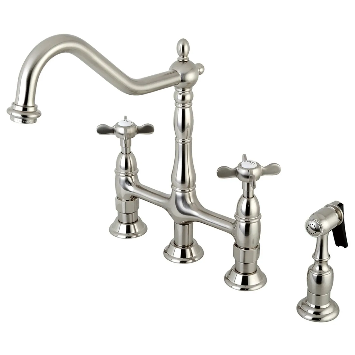 Kingston Brass Essex Classic 8" Centerset Kitchen Faucet with Brass Sprayer