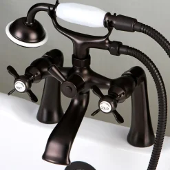 Kingston Brass Essex Deck Mount Clawfoot Tub Filler with Hand Shower