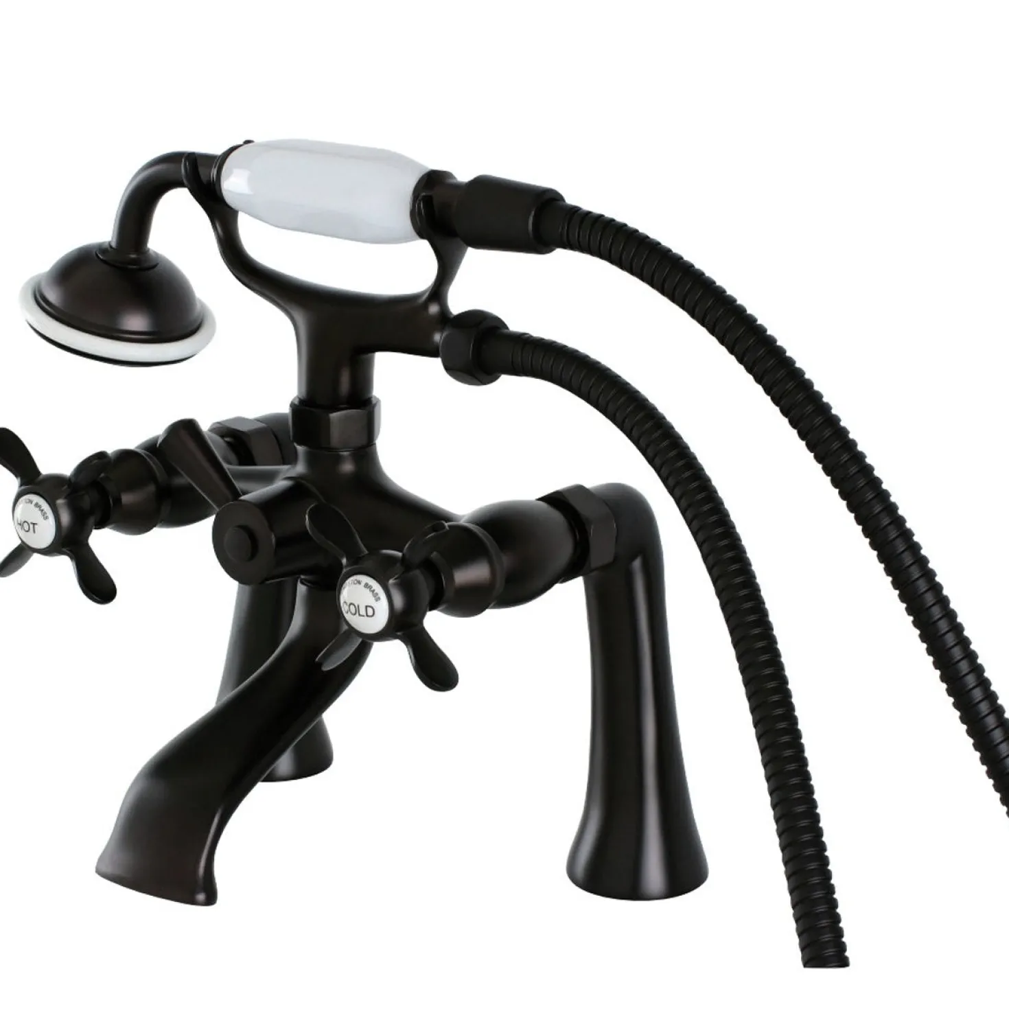 Kingston Brass Essex Deck Mount Clawfoot Tub Filler with Hand Shower