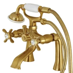 Kingston Brass Essex Deck Mount Clawfoot Tub Filler with Hand Shower