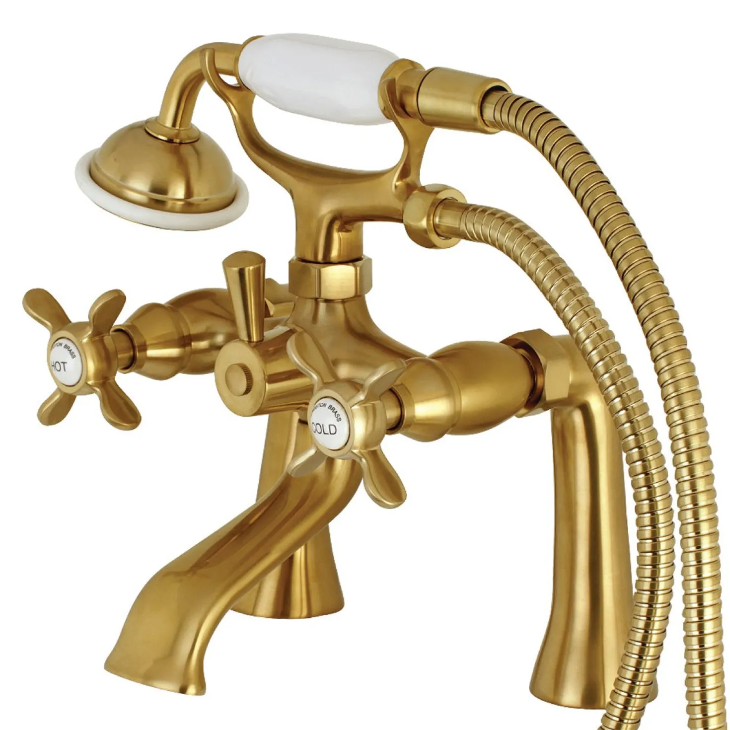 Kingston Brass Essex Deck Mount Clawfoot Tub Filler with Hand Shower