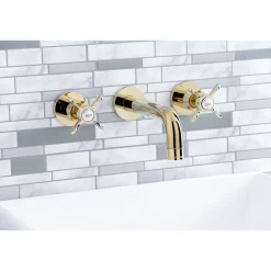 Kingston Brass Essex 2-Handle 8-Inch Wall Mount Bathroom Faucet