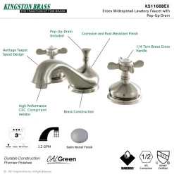 Kingston Brass Essex 3-Hole 8-Inch Widespread Bathroom Faucet