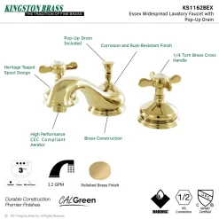 Kingston Brass Essex 3-Hole 8-Inch Widespread Bathroom Faucet