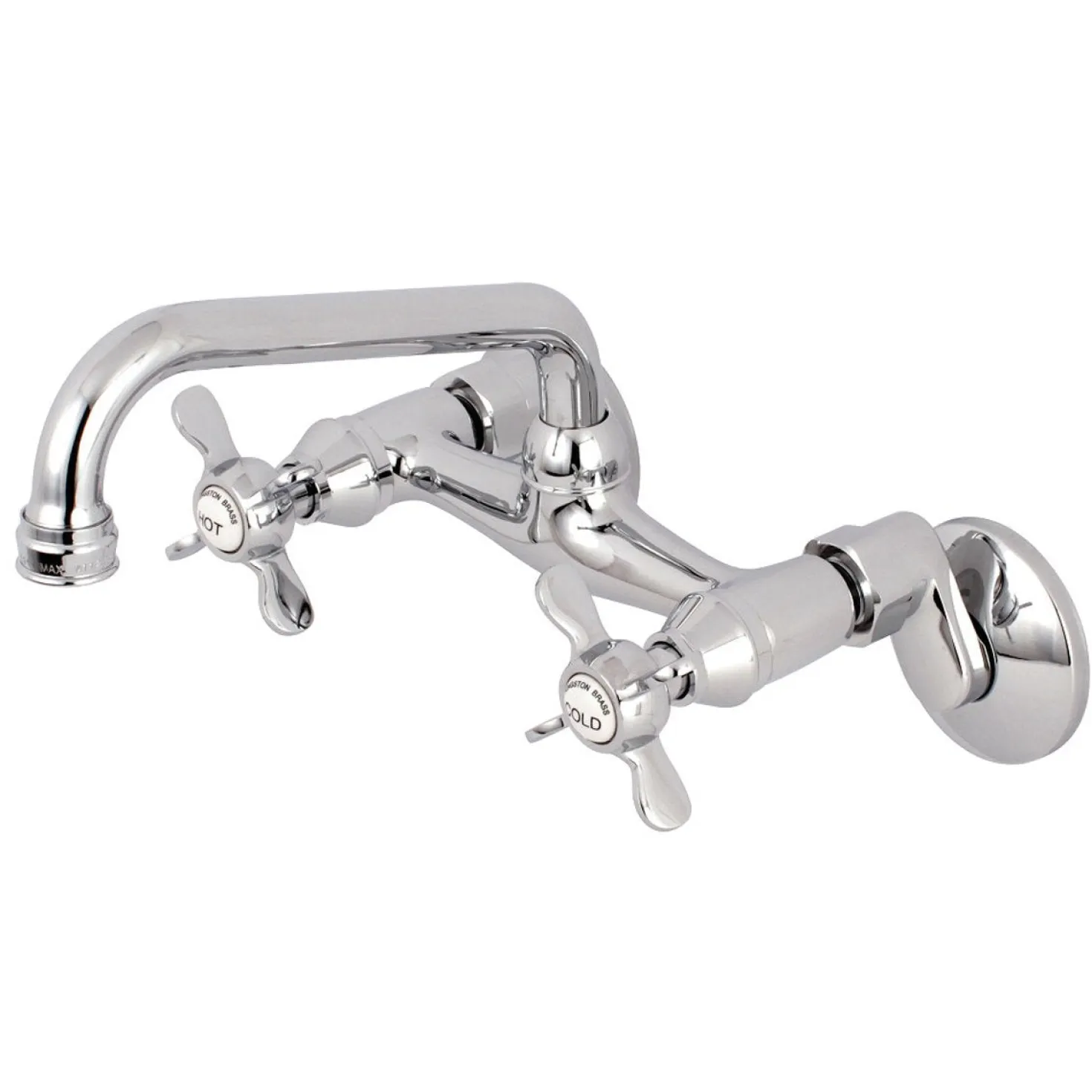 Kingston Brass Essex 6-Inch Adjustable Center Wall Mount Kitchen Faucet
