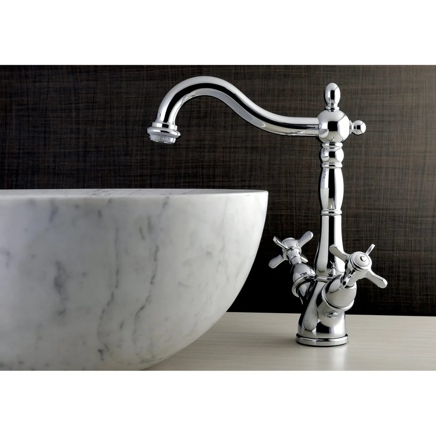 Kingston Brass Essex Vessel Sink Faucet with Deck Plate