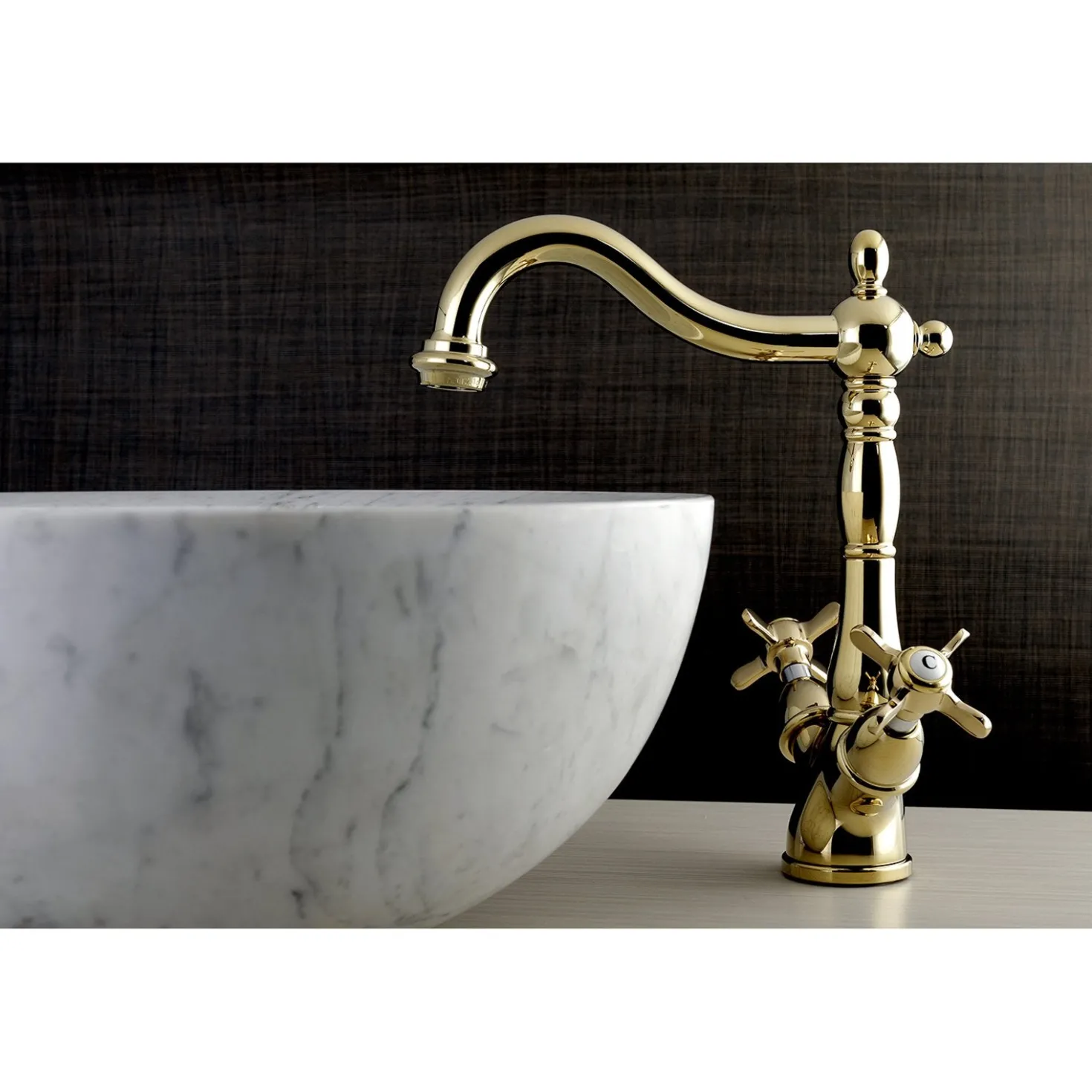Kingston Brass Essex Vessel Sink Faucet with Deck Plate