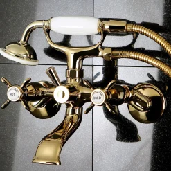 Kingston Brass Essex Wall Mount Clawfoot Tub Filler with Hand Shower