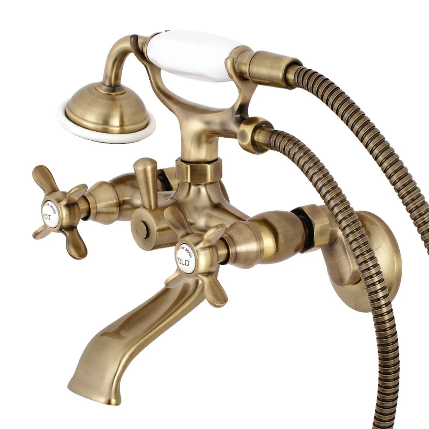 Kingston Brass Essex Wall Mount Clawfoot Tub Filler with Hand Shower