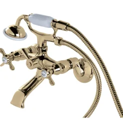 Kingston Brass Essex Wall Mount Clawfoot Tub Filler with Hand Shower