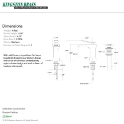 Kingston Brass Fauceture Executive Single-Handle Bathroom Faucet