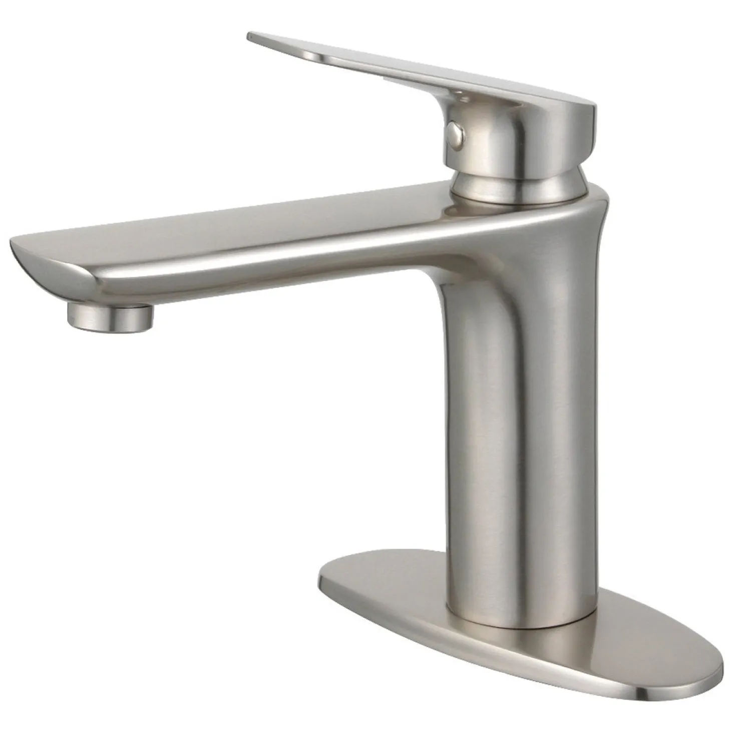 Kingston Brass Fauceture Frankfurt Single-Handle Bathroom Faucet with Deck Plate and Drain