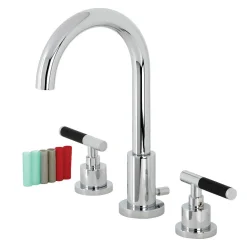 Kingston Brass Fauceture FSC892XCKL-P Kaiser Widespread Bathroom Faucet with Brass Pop-Up