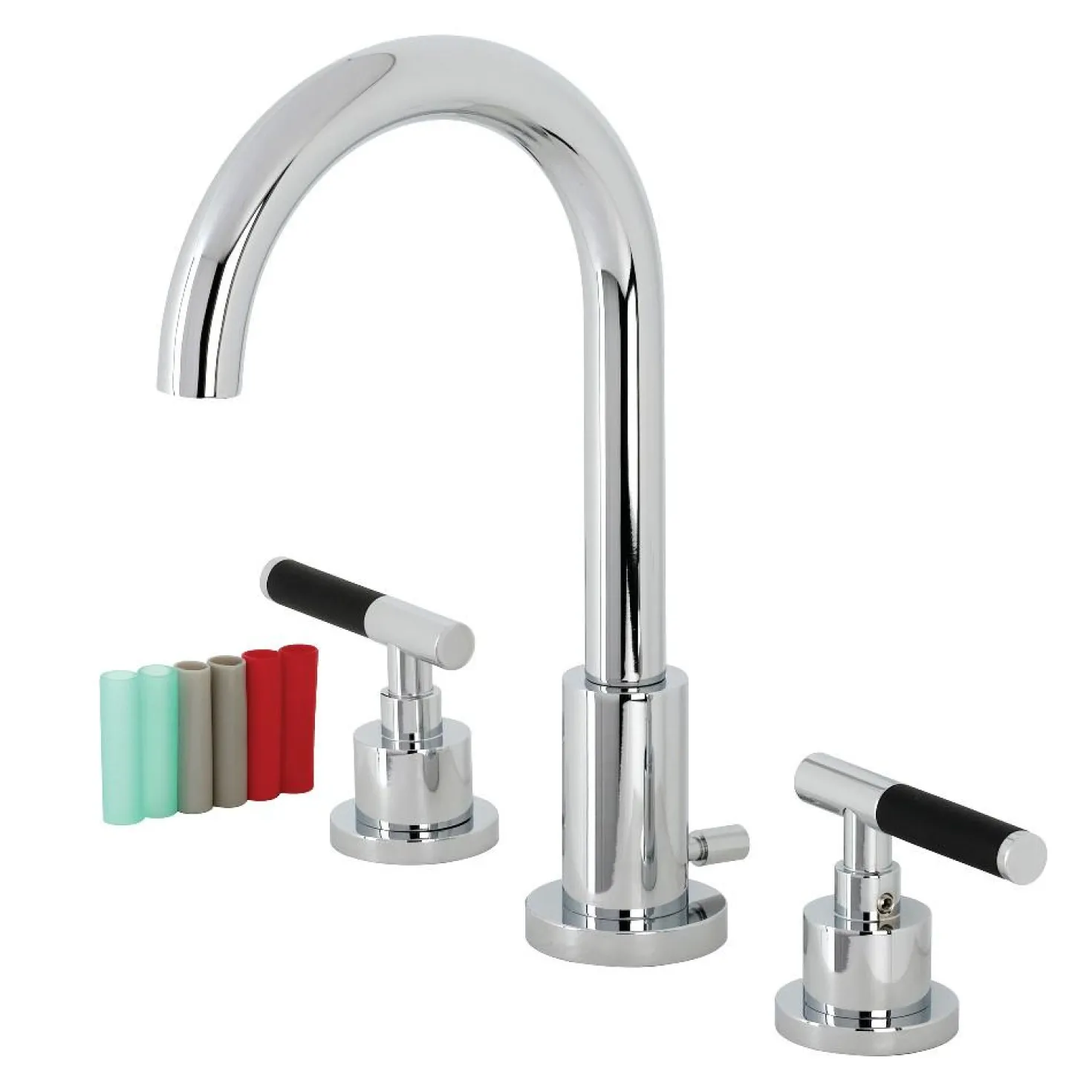 Kingston Brass Fauceture FSC892XCKL-P Kaiser Widespread Bathroom Faucet with Brass Pop-Up