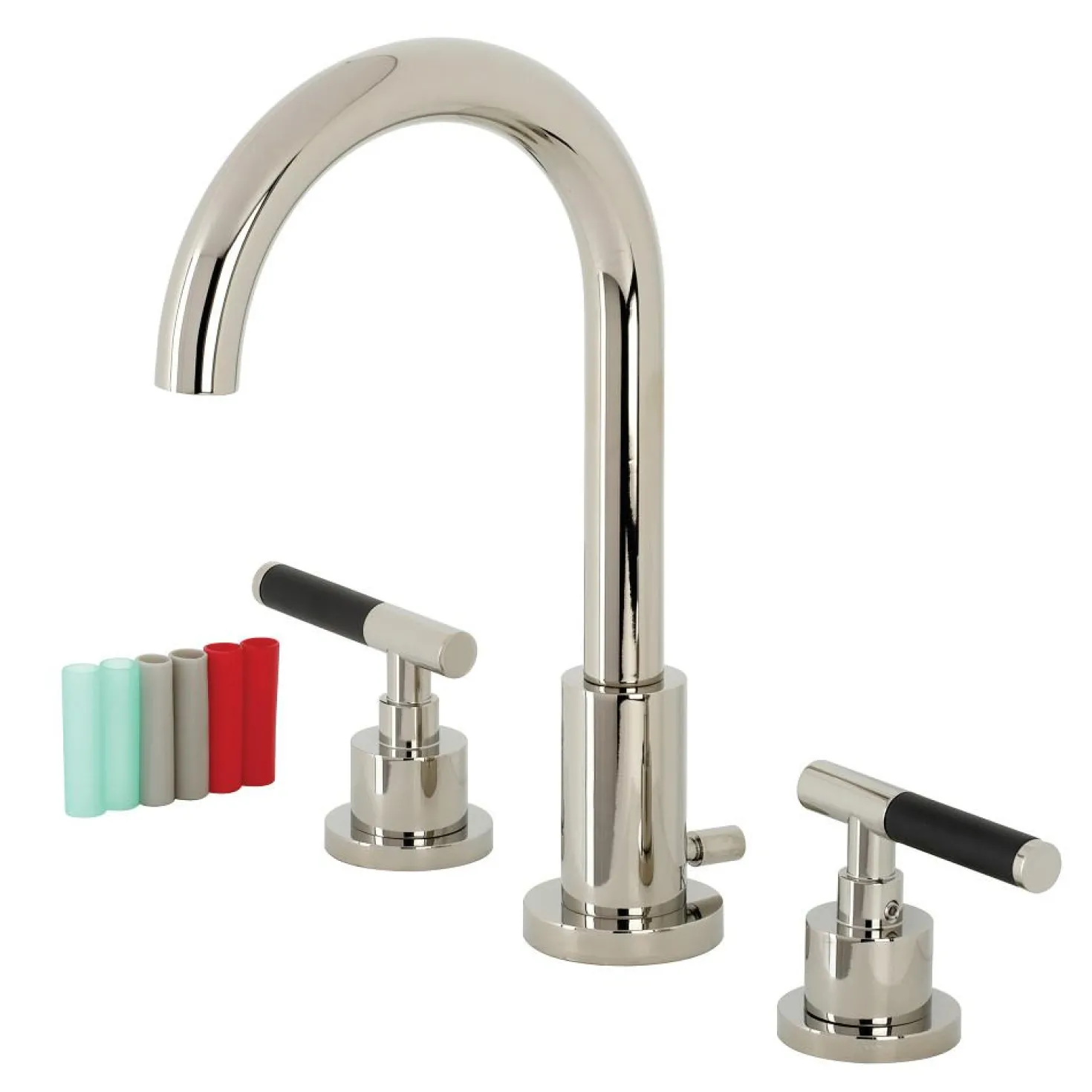 Kingston Brass Fauceture FSC892XCKL-P Kaiser Widespread Bathroom Faucet with Brass Pop-Up