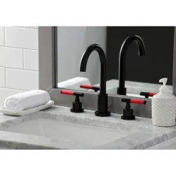 Kingston Brass Fauceture FSC892XCKL-P Kaiser Widespread Bathroom Faucet with Brass Pop-Up