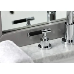 Kingston Brass Fauceture FSC892XCKL-P Kaiser Widespread Bathroom Faucet with Brass Pop-Up