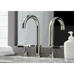 Kingston Brass Fauceture FSC892XCKL-P Kaiser Widespread Bathroom Faucet with Brass Pop-Up