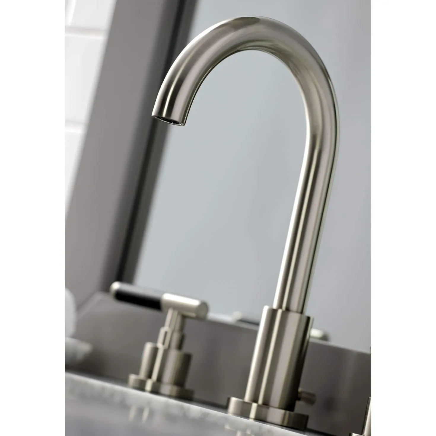 Kingston Brass Fauceture FSC892XCKL-P Kaiser Widespread Bathroom Faucet with Brass Pop-Up