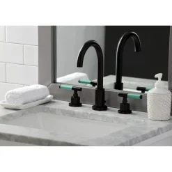 Kingston Brass Fauceture FSC892XCKL-P Kaiser Widespread Bathroom Faucet with Brass Pop-Up