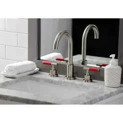 Kingston Brass Fauceture FSC892XCKL-P Kaiser Widespread Bathroom Faucet with Brass Pop-Up