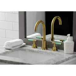 Kingston Brass Fauceture FSC892XCKL-P Kaiser Widespread Bathroom Faucet with Brass Pop-Up