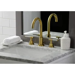 Kingston Brass Fauceture FSC892XCKL-P Kaiser Widespread Bathroom Faucet with Brass Pop-Up