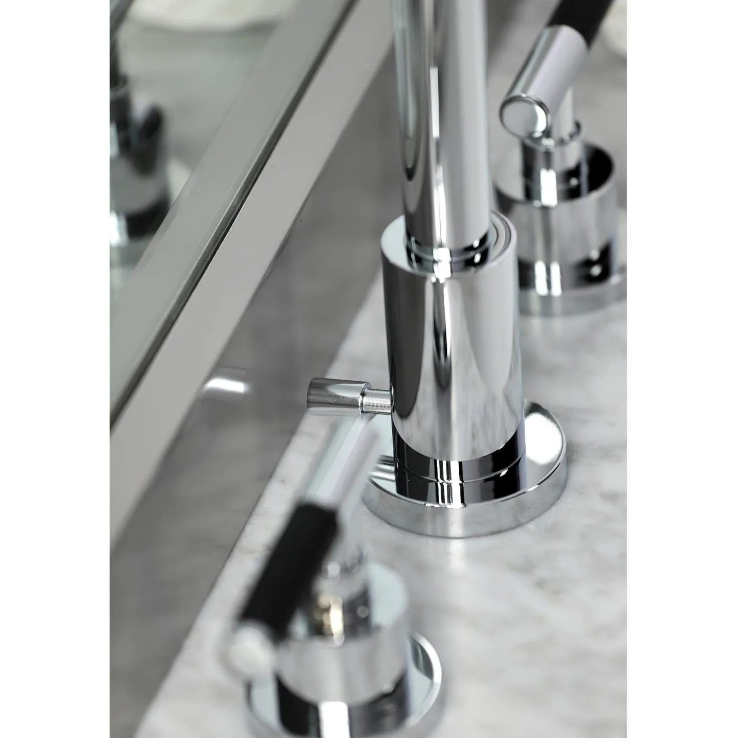 Kingston Brass Fauceture FSC892XCKL-P Kaiser Widespread Bathroom Faucet with Brass Pop-Up