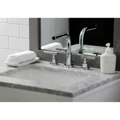 Kingston Brass Fauceture FSC895XCKL-P Kaiser Widespread Bathroom Faucet with Brass Pop-Up