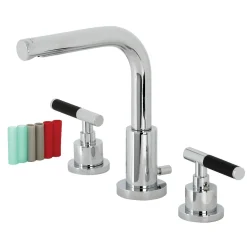 Kingston Brass Fauceture FSC895XCKL-P Kaiser Widespread Bathroom Faucet with Brass Pop-Up