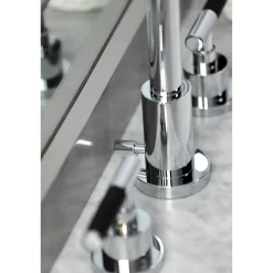 Kingston Brass Fauceture FSC895XCKL-P Kaiser Widespread Bathroom Faucet with Brass Pop-Up