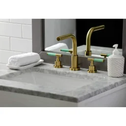 Kingston Brass Fauceture FSC895XCKL-P Kaiser Widespread Bathroom Faucet with Brass Pop-Up