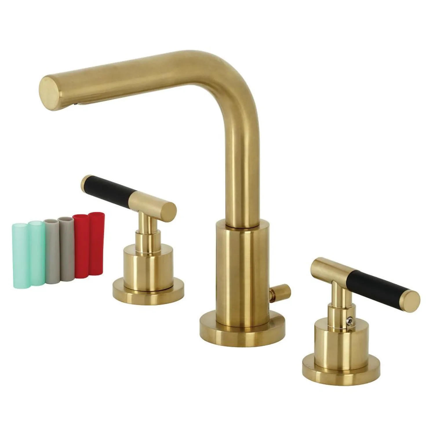 Kingston Brass Fauceture FSC895XCKL-P Kaiser Widespread Bathroom Faucet with Brass Pop-Up