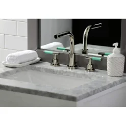 Kingston Brass Fauceture FSC895XCKL-P Kaiser Widespread Bathroom Faucet with Brass Pop-Up