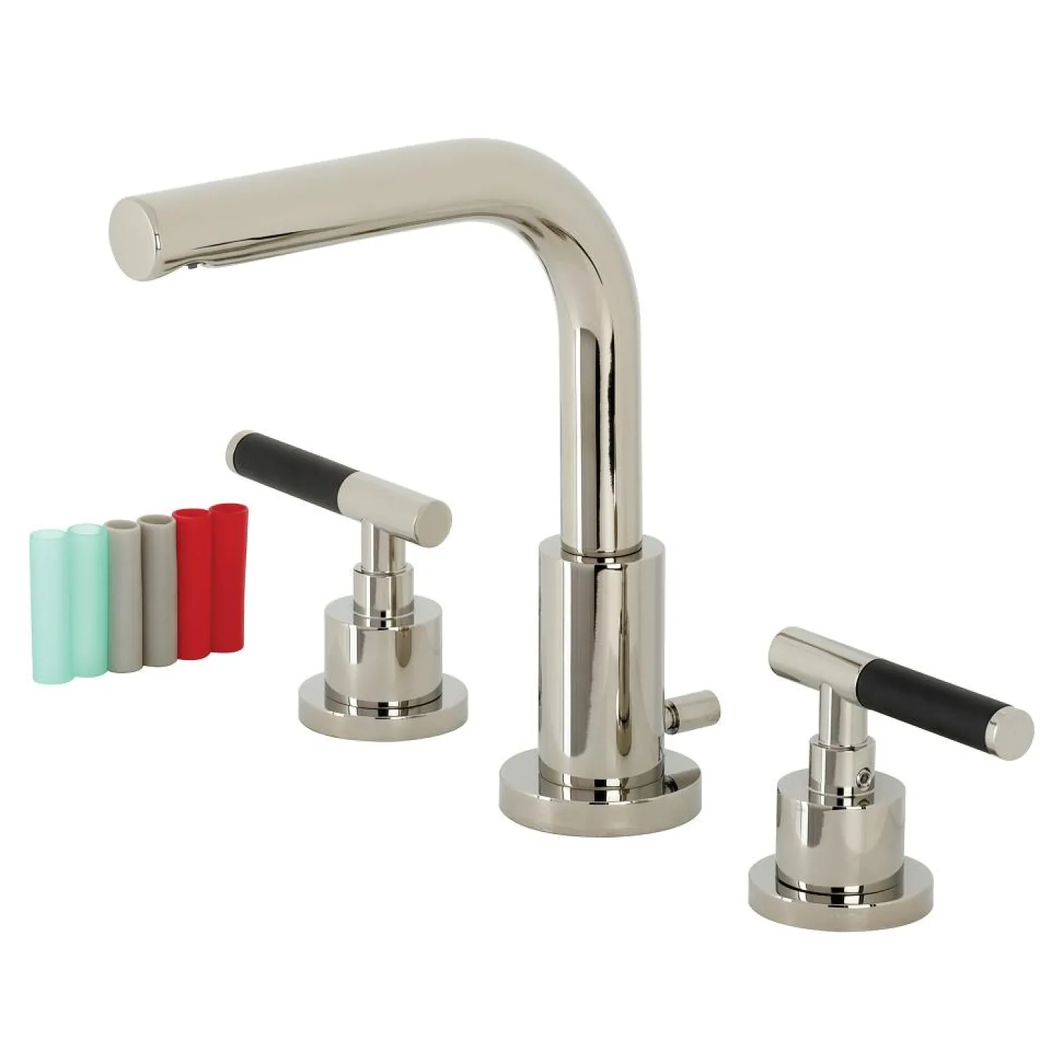 Kingston Brass Fauceture FSC895XCKL-P Kaiser Widespread Bathroom Faucet with Brass Pop-Up