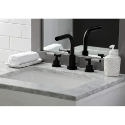 Kingston Brass Fauceture FSC895XCKL-P Kaiser Widespread Bathroom Faucet with Brass Pop-Up
