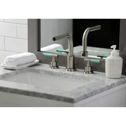 Kingston Brass Fauceture FSC895XCKL-P Kaiser Widespread Bathroom Faucet with Brass Pop-Up